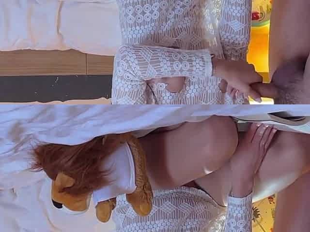Hot Brunette Just Loves Playing With Balls And Precum From The Cock With Kimberly Simon