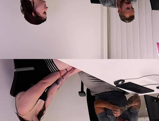 German teen trainee fucks with the boss in the office