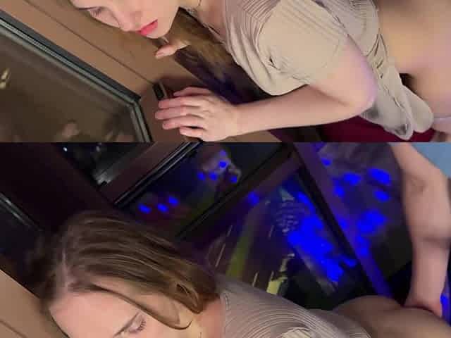 A sensual homemade fuck in front of the window, with the world watching