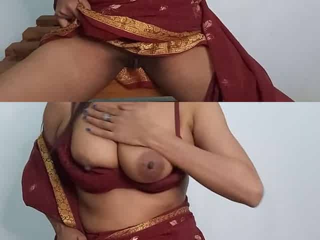 Indian Maid Masturbation with Saree Juicy Pussy with Big Boobs