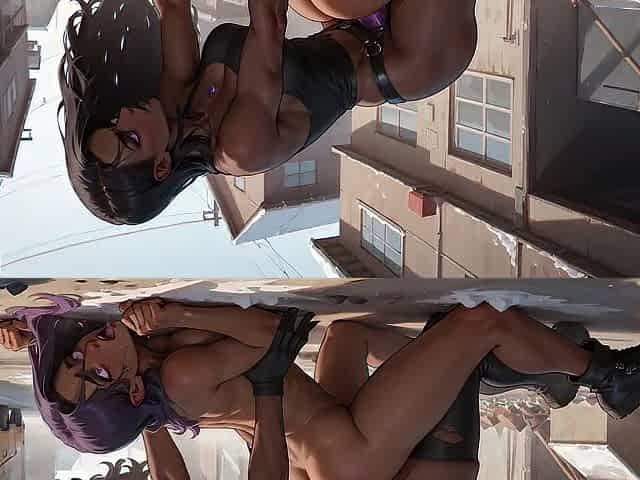 The Superlatively good Black Fucky-fucky on a Snowy Street! the Purple-haired Queen's Enjoyment in Black XXX.
