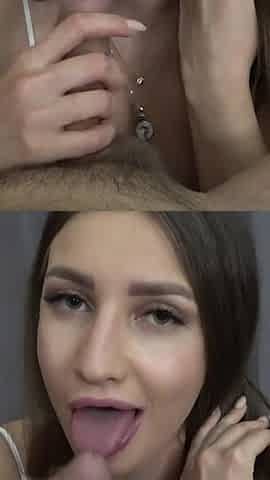 Fill my mouth with your cum! POV blowjob from Kriss Kiss!