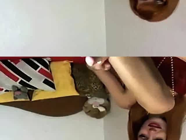 Russian Redhead Rubs Lotion on Her Soles on Webcam