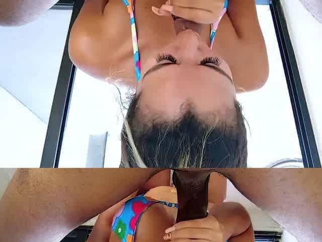 Amateur Blonde Blowjob handjob Huge Facial