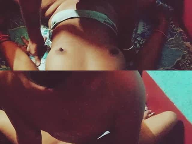 Indian girlfriend fucks her mature bf
