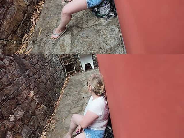 Dildoing While Hiking Then Blowjob with Stranger