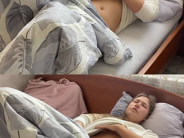 Morning Masturbation Ended in a Loud Orgasm. I Caress My Tight Pussy.