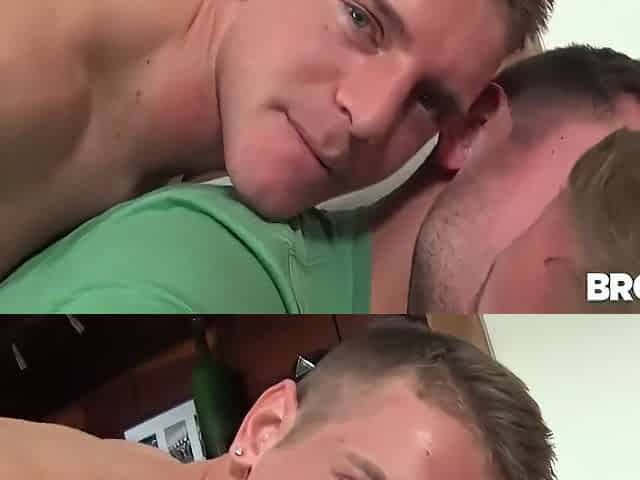 Gunner Canon, Brenner Bolton And Zane Anders In Blowjob Battle Between Two Short-haired Athletes