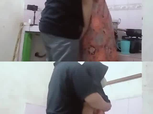 Screwing with mother in law in the kitchen
