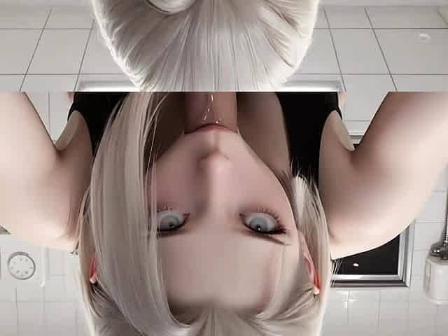 Wet tits bounce hard as cumshots paint her perfect face (AI)