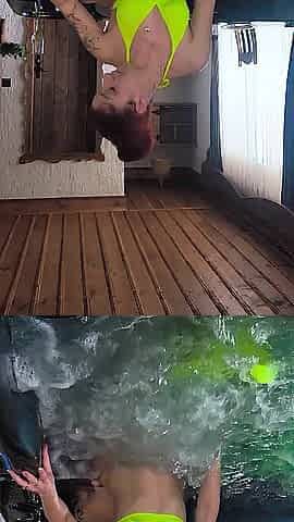 vehement sex in a jacuzzi, cum on booty