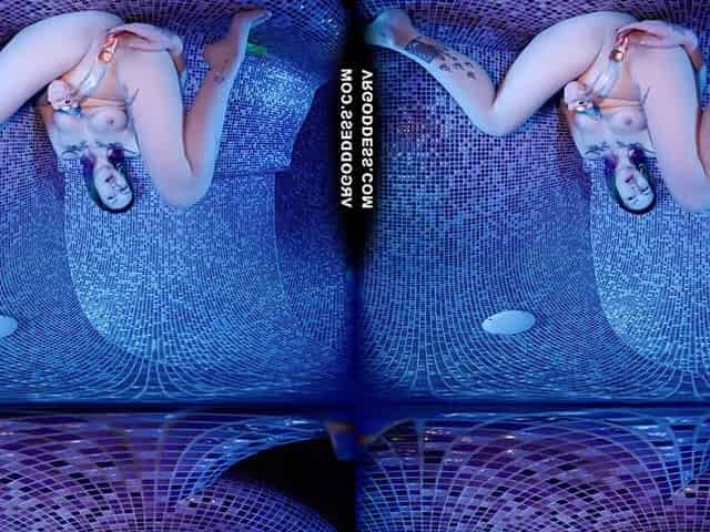 Sam Bangs Herself Out With A Really Thick Glass Dildo In The Hot Sauna