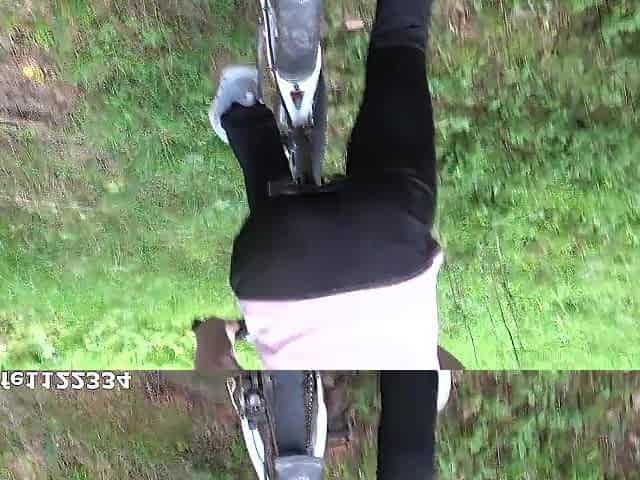 Cycling voyage turn into outdoor screwing on the bicycle
