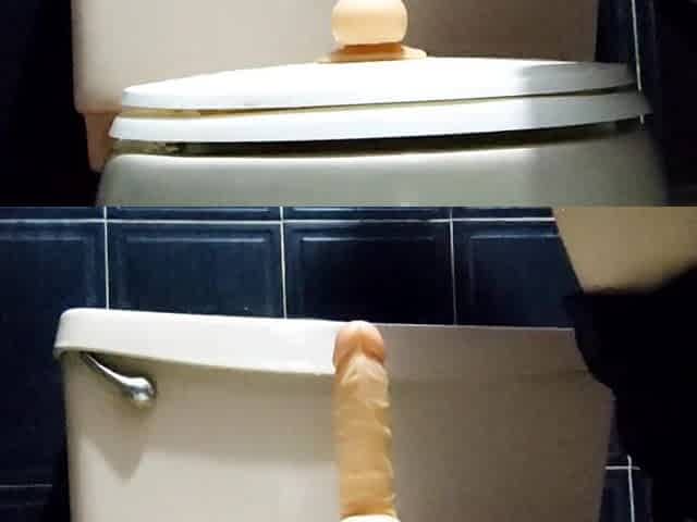 Riding my sex toy in advance of taking a shower