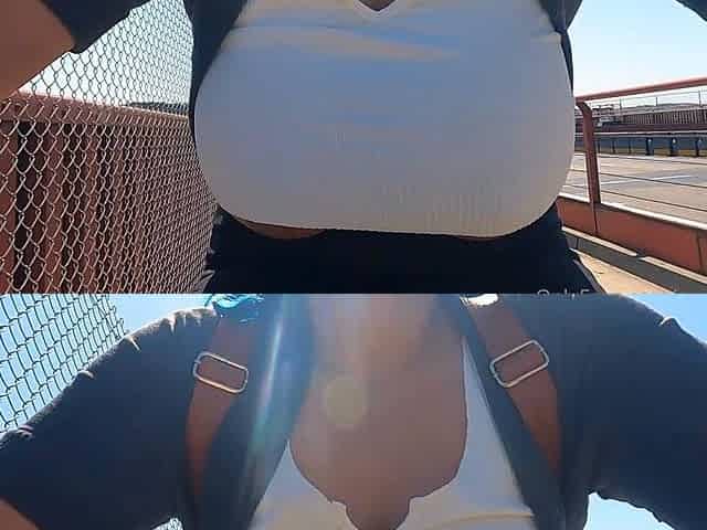 outdoor bridge cycling exposed tits