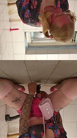 Sissy fuckdoll urinates whilst riding a sextoy