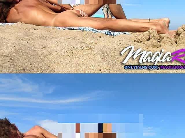 Gal with fantastic butt filmed in a public beach