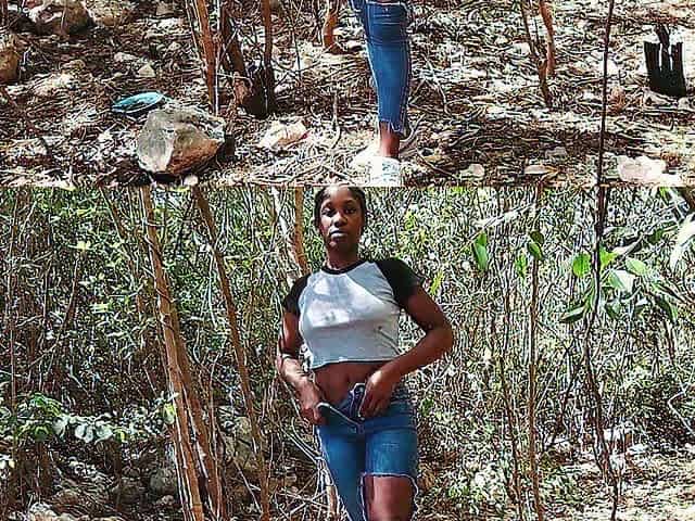 Cute Black Bubble Booty Chick in the Caribbean Woods