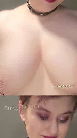 Bouncing and playing with large natural titties