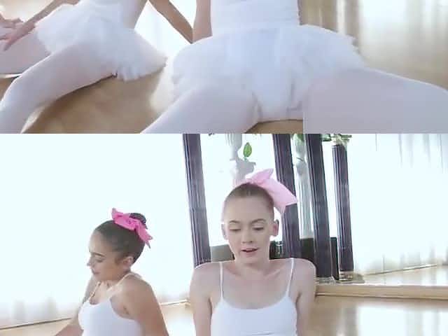 Teen ballerinas took turns riding a ballet instructors cock
