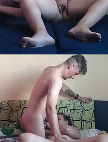 Mutual masturbation and sex with a hairy brunette milf