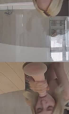 Deep Dildo Fuck in a Bathroom