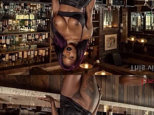 Sex with a curvy ebony angel right in the bar [AI]