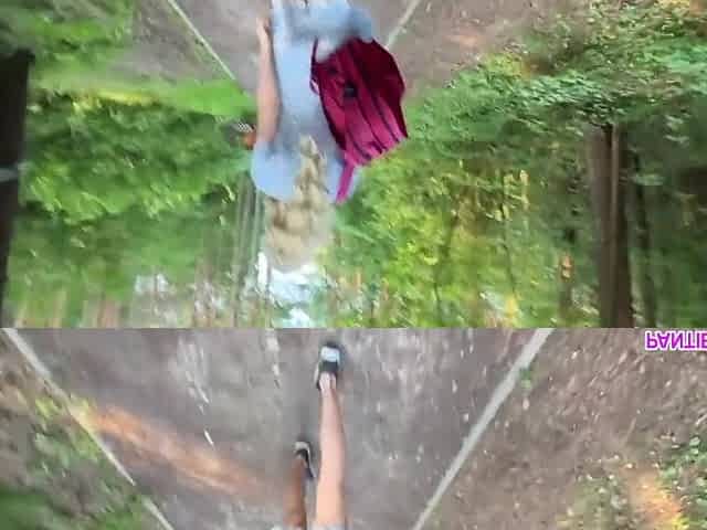 Public Dare - Stepsister Walks Around Naked Outdoors In Park And Plays With Remote Control Vibrator In Her Pussy