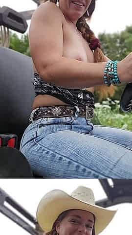 Driving Around My Farm Topless!