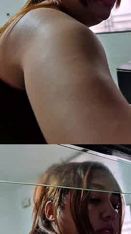 The Cleaning Girl Almost Naked Doing the Toilet
