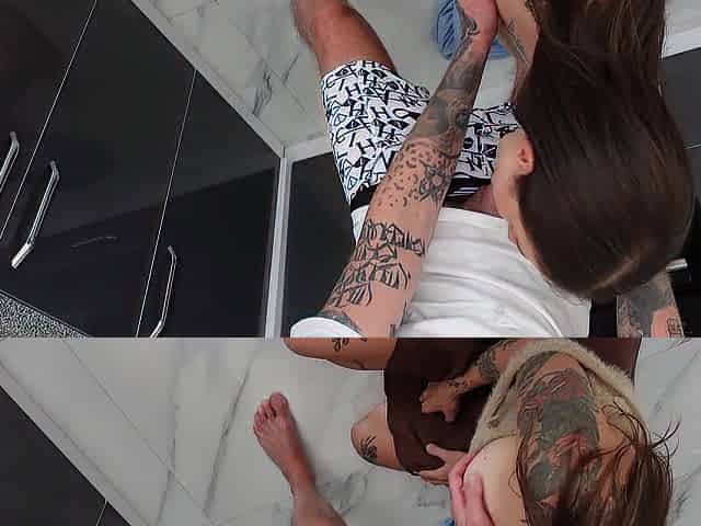 A cute brunette hair had her booty destroyed!