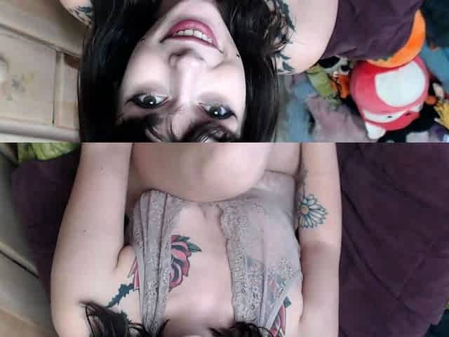 Cute curly brunette solo webcam masturbation