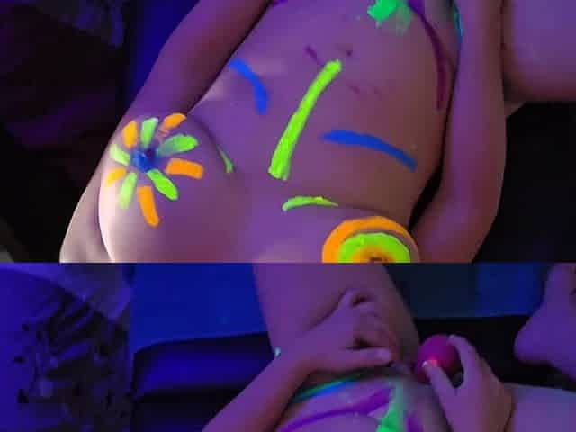 Watching Painted Lady Masturbate to Intense Orgasm