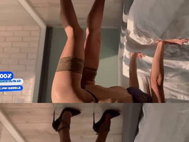 Melissa Burn ripples her six pack in stockings and heels, getting wet for a hot porn session.