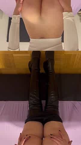 I Love to Get a Orgasm with My Dildo While I Am Wearing Leather Leggings and Thigh High Boots!