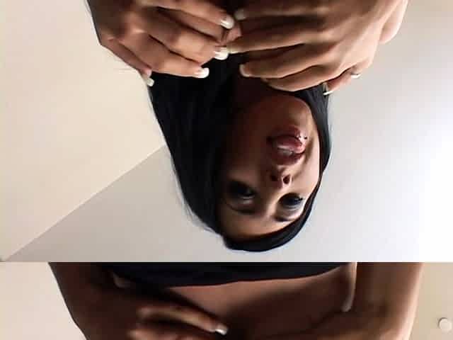 POV blowjob footjob handjob with Karla Kush eating cum