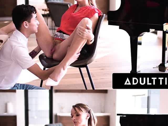 Busty stepmother Pristine Edge uses her MILF pussy to educate her silly stepson!