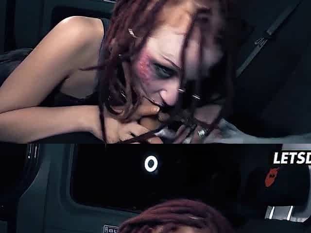 Emo Honey Jezzicat Railed In The Backseat On Halloween Night - LETSDOEIT