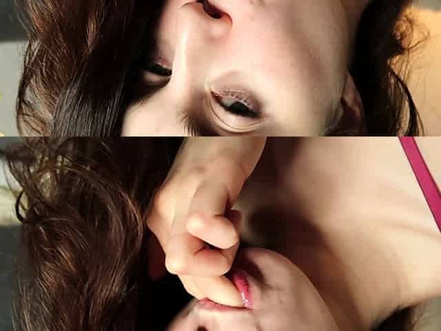 Cute curly brunette solo webcam masturbation