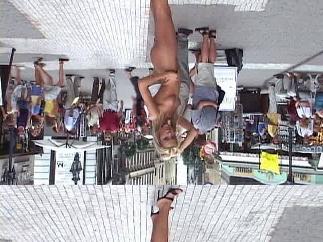 Blonde Amateur Takes Facial Outdoors In Public