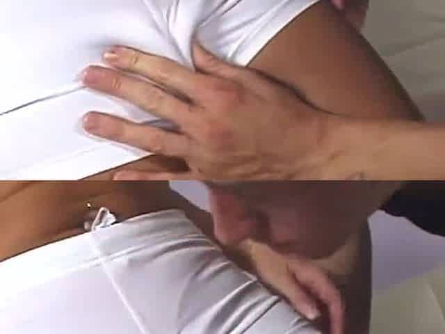 Busty Blonde Gets Her Camel Toe Fucked by Personal Trainer Crush