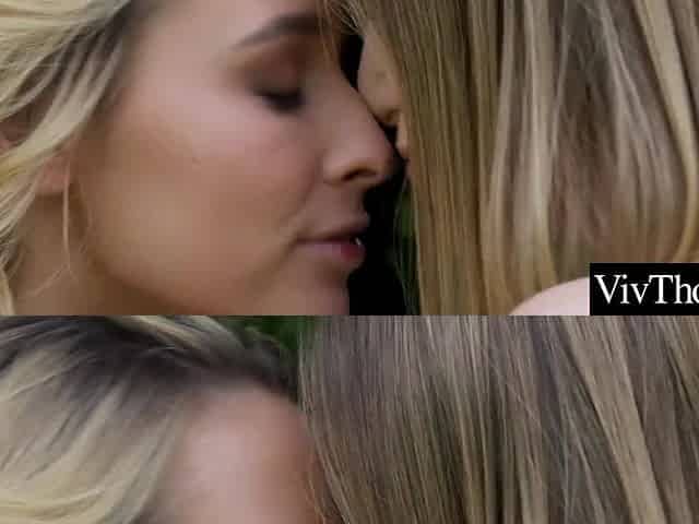 Cute blond lesbo lovers have a fun intensive face sitting joy