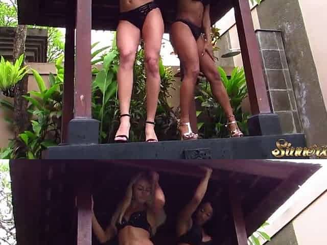 CRAZY ORGASMS - INTENSIVE 3SOME BY THE POOL IN PARADISE