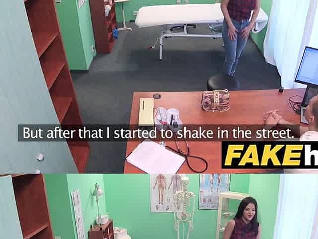 Fake Hospital Shy brunette hair has explosive orgasms when banging her doctor