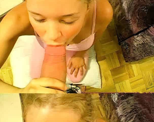 Homemade amateur blonde teen blowjob and cumshot