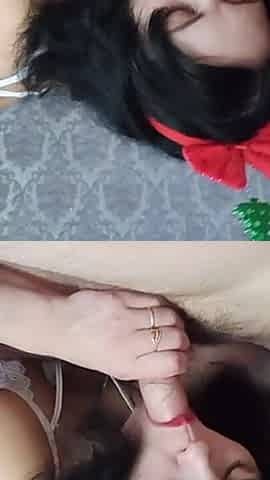 Snow Maiden Oral in Living Room