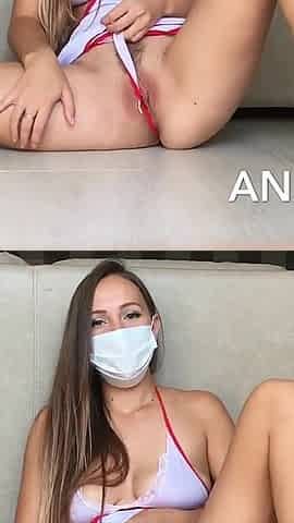 Horny Nurse Play Vaginal Balls and Squirt