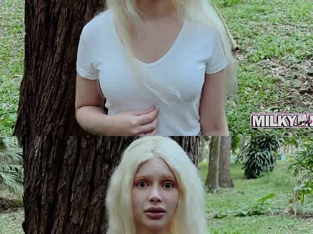 Golden-haired whore shows her titties in public and I bang her in my car.