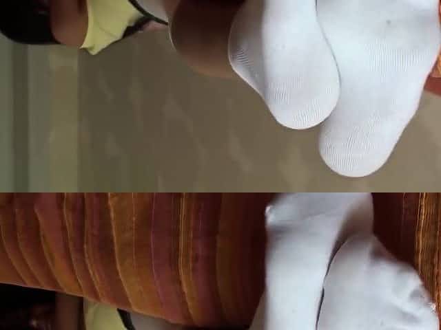 white ankle socks foot play