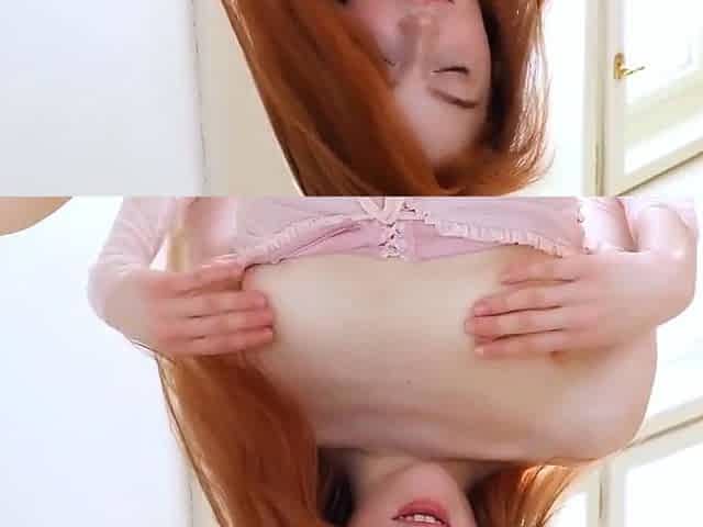 Fiery Redhead Fingers Her Wet Pussy on Couch
